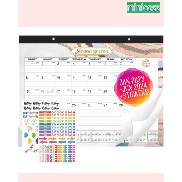 Inbox Zero Desk Calendar 20232024 Large Wayfair Canada